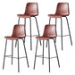 Sgabello da bar in pelle posteriore bassista in stile contemporaneo con gambe metalliche