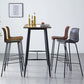Sgabello da bar in pelle posteriore bassista in stile contemporaneo con gambe metalliche