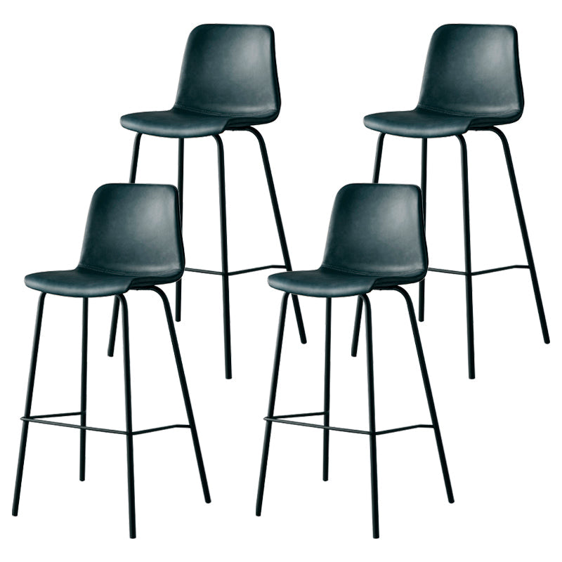 Sgabello da bar in pelle posteriore bassista in stile contemporaneo con gambe metalliche