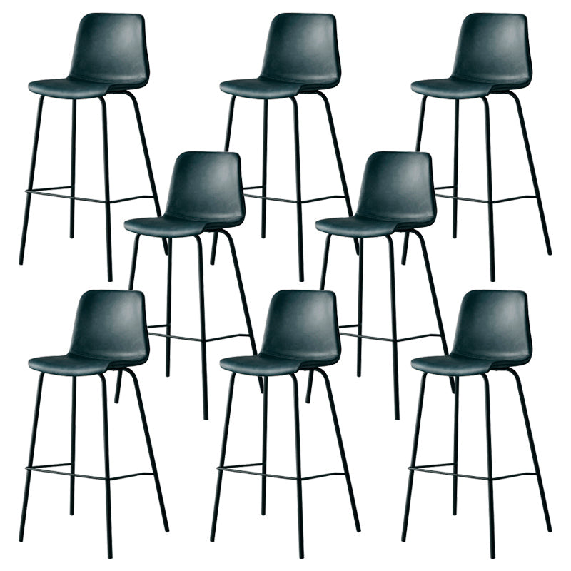 Sgabello da bar in pelle posteriore bassista in stile contemporaneo con gambe metalliche