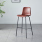 Sgabello da bar in pelle posteriore bassista in stile contemporaneo con gambe metalliche
