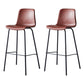 Sgabello da bar in pelle posteriore bassista in stile contemporaneo con gambe metalliche