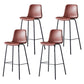 Sgabello da bar in pelle posteriore bassista in stile contemporaneo con gambe metalliche