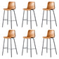 Sgabello da bar in pelle posteriore bassista in stile contemporaneo con gambe metalliche