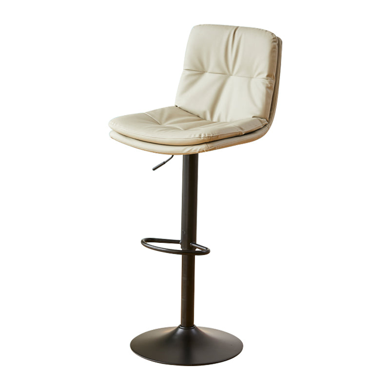 Style moderne tabouret de bar rembourré à réglage rotatif avec des jambes en métal
