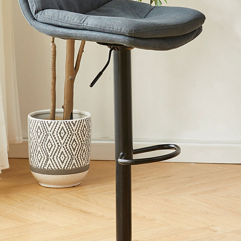 Style moderne tabouret de bar rembourré à réglage rotatif avec des jambes en métal