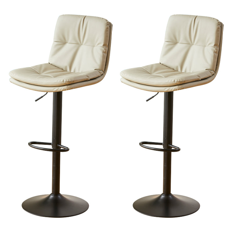 Style moderne tabouret de bar rembourré à réglage rotatif avec des jambes en métal