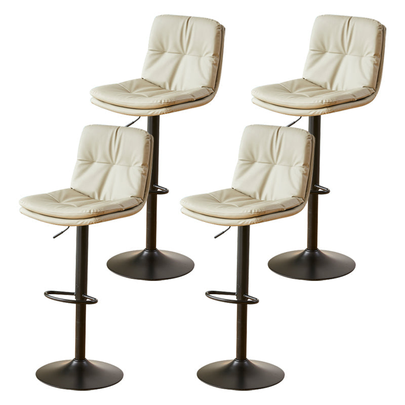 Style moderne tabouret de bar rembourré à réglage rotatif avec des jambes en métal