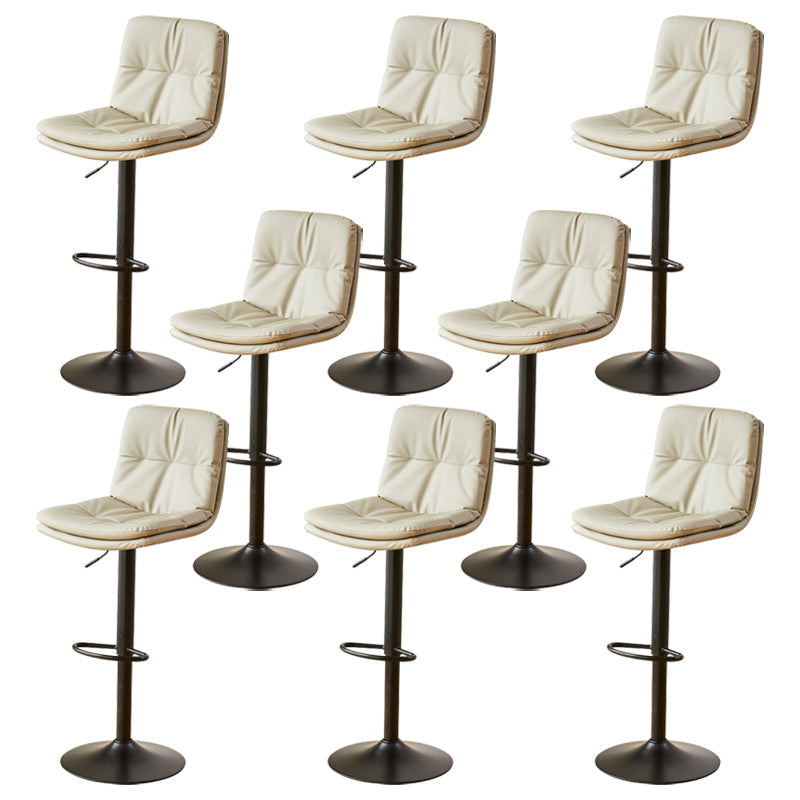 Style moderne tabouret de bar rembourré à réglage rotatif avec des jambes en métal