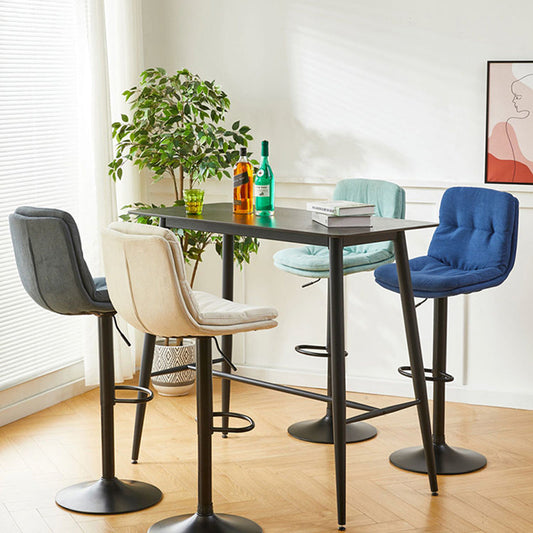 Sgabello da bar imbottito regolabile in stile moderno con gambe metalliche