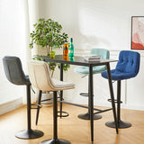 Sgabello da bar imbottito regolabile in stile moderno con gambe metalliche
