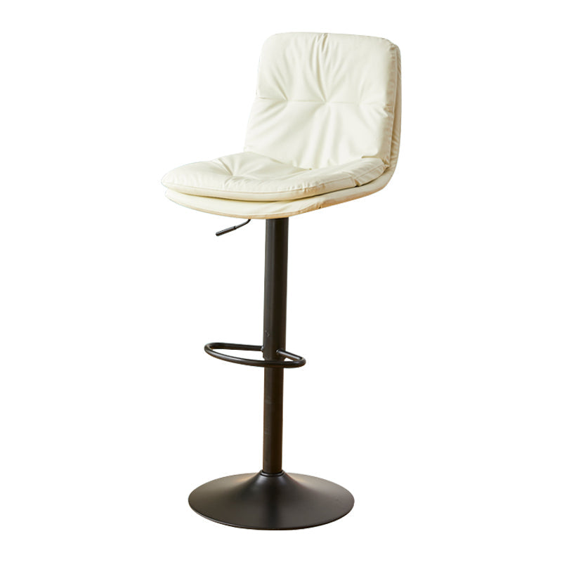 Style moderne tabouret de bar rembourré à réglage rotatif avec des jambes en métal