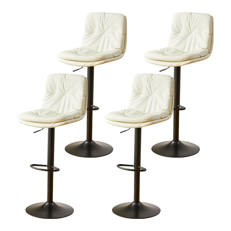 Style moderne tabouret de bar rembourré à réglage rotatif avec des jambes en métal