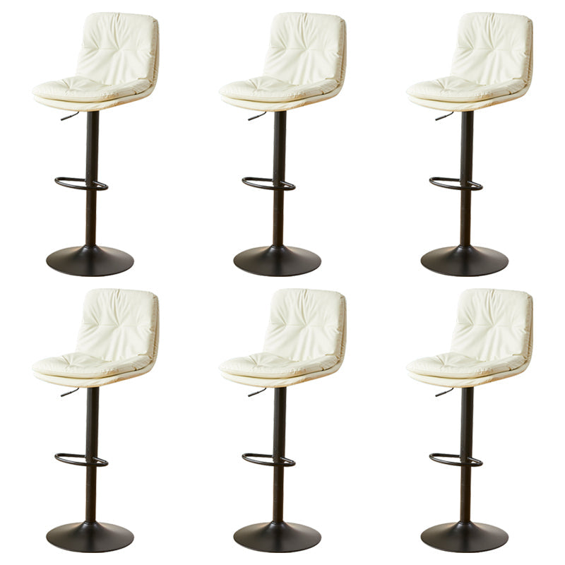 Style moderne tabouret de bar rembourré à réglage rotatif avec des jambes en métal