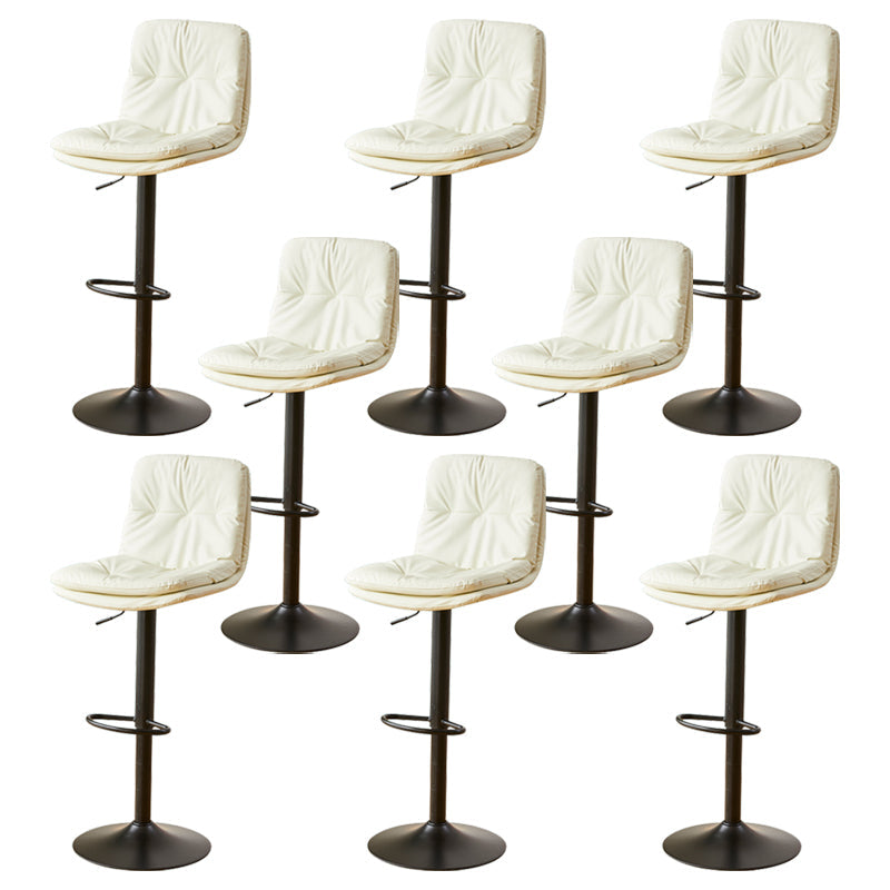 Style moderne tabouret de bar rembourré à réglage rotatif avec des jambes en métal