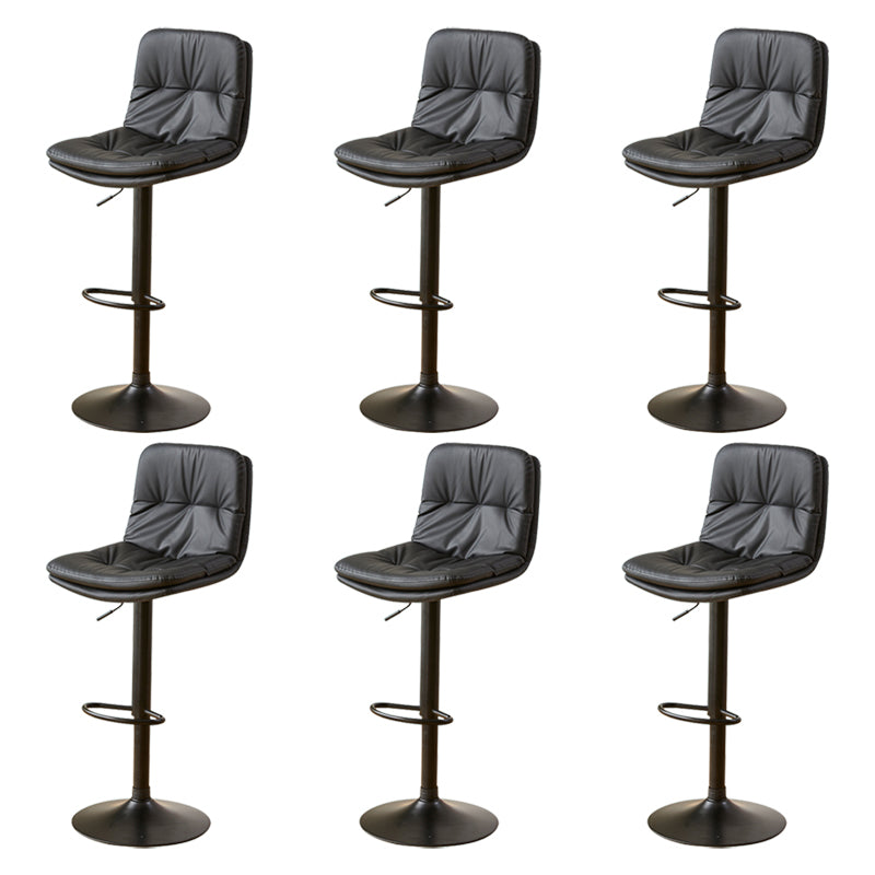 Style moderne tabouret de bar rembourré à réglage rotatif avec des jambes en métal