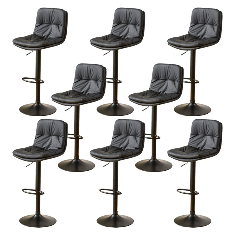 Style moderne tabouret de bar rembourré à réglage rotatif avec des jambes en métal