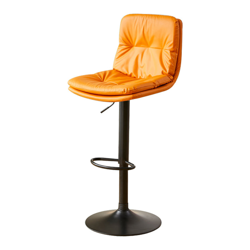 Style moderne tabouret de bar rembourré à réglage rotatif avec des jambes en métal
