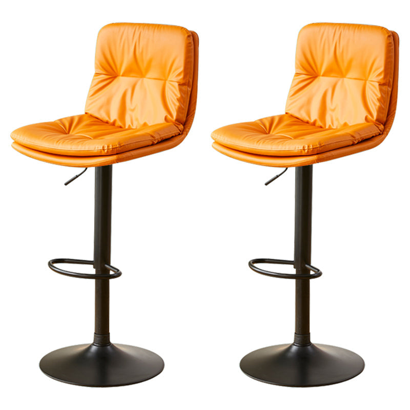 Style moderne tabouret de bar rembourré à réglage rotatif avec des jambes en métal