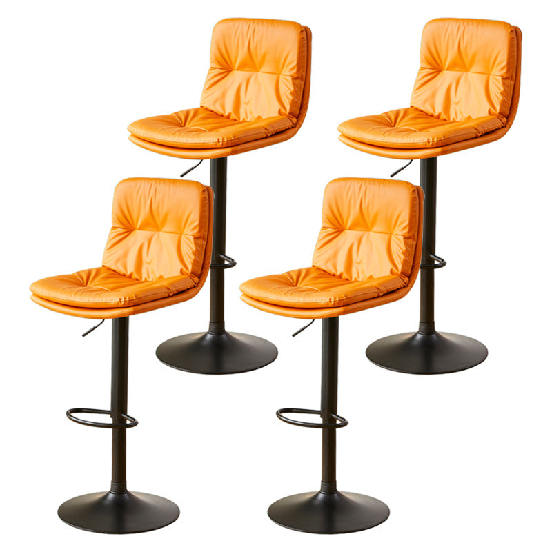 Style moderne tabouret de bar rembourré à réglage rotatif avec des jambes en métal