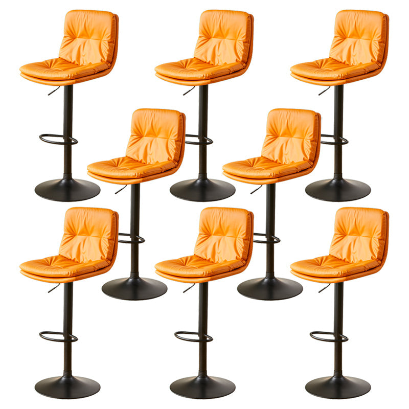 Style moderne tabouret de bar rembourré à réglage rotatif avec des jambes en métal