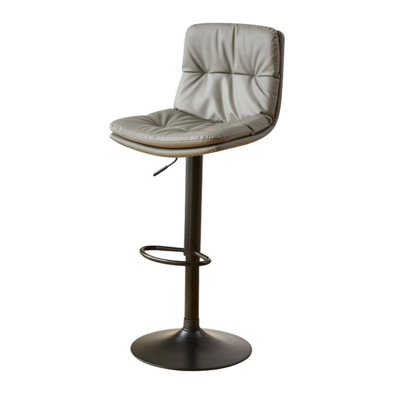 Style moderne tabouret de bar rembourré à réglage rotatif avec des jambes en métal