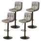 Style moderne tabouret de bar rembourré à réglage rotatif avec des jambes en métal