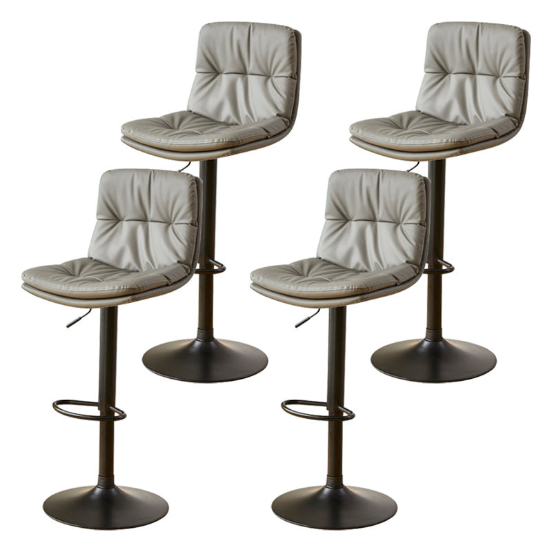 Style moderne tabouret de bar rembourré à réglage rotatif avec des jambes en métal