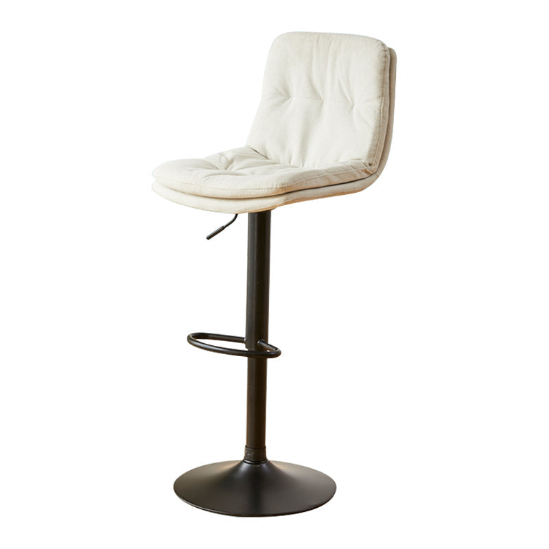 Style moderne tabouret de bar rembourré à réglage rotatif avec des jambes en métal