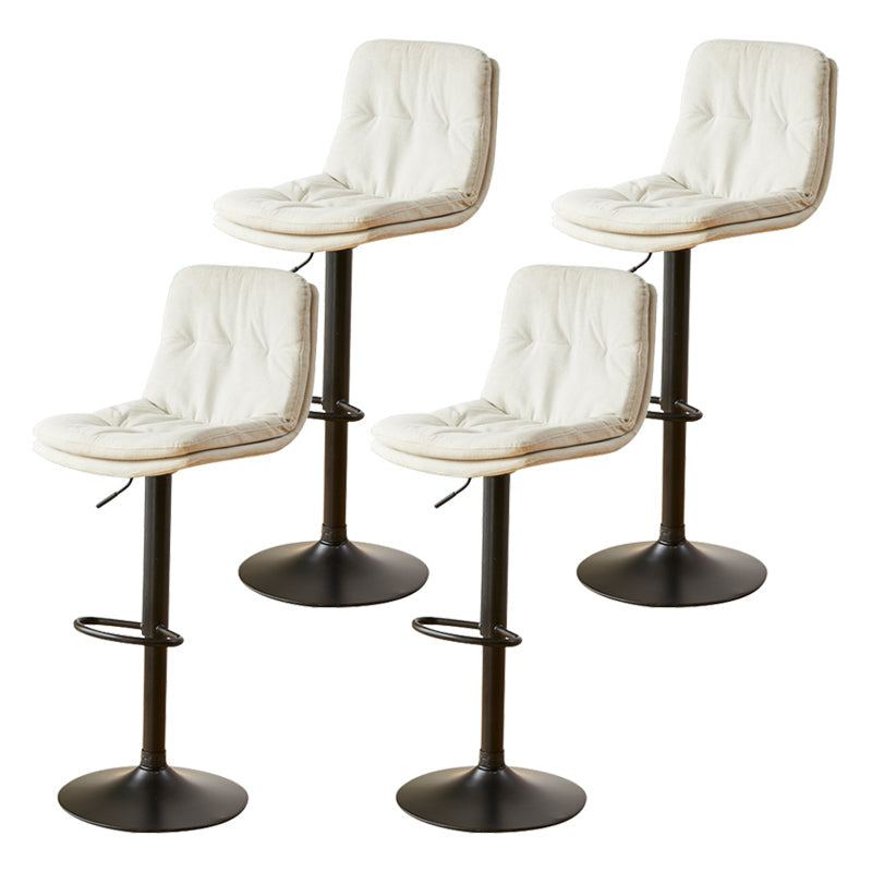Style moderne tabouret de bar rembourré à réglage rotatif avec des jambes en métal