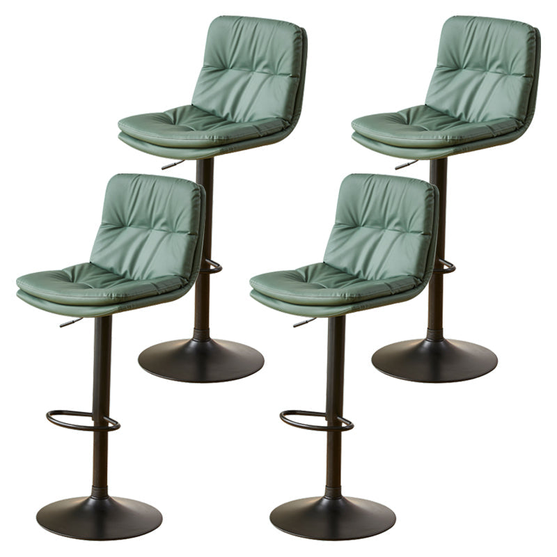 Style moderne tabouret de bar rembourré à réglage rotatif avec des jambes en métal
