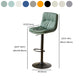 Style moderne tabouret de bar rembourré à réglage rotatif avec des jambes en métal