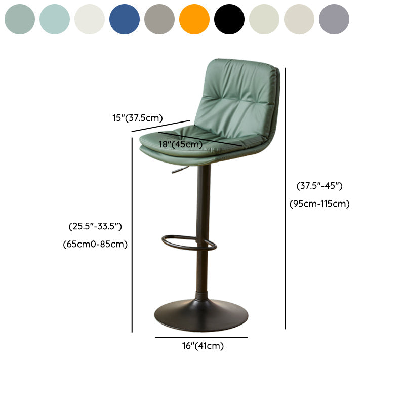 Style moderne tabouret de bar rembourré à réglage rotatif avec des jambes en métal
