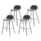 Modern Style Low Back Faux Leather Bar Stool with Metal Legs
