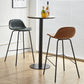 Modern Style Low Back Faux Leather Bar Stool with Metal Legs