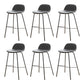Modern Style Low Back Faux Leather Bar Stool with Metal Legs
