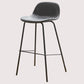 Modern Style Low Back Faux Leather Bar Stool with Metal Legs