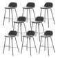 Modern Style Low Back Faux Leather Bar Stool with Metal Legs