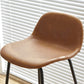 Modern Style Low Back Faux Leather Bar Stool with Metal Legs