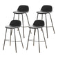 Modern Style Low Back Faux Leather Bar Stool with Metal Legs