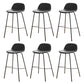 Modern Style Low Back Faux Leather Bar Stool with Metal Legs