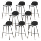 Modern Style Low Back Faux Leather Bar Stool with Metal Legs