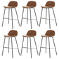 Modern Style Low Back Faux Leather Bar Stool with Metal Legs