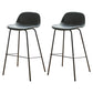Modern Style Low Back Faux Leather Bar Stool with Metal Legs