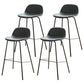 Modern Style Low Back Faux Leather Bar Stool with Metal Legs