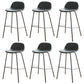 Modern Style Low Back Faux Leather Bar Stool with Metal Legs
