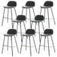 Modern Style Low Back Faux Leather Bar Stool with Metal Legs