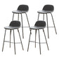Modern Style Low Back Faux Leather Bar Stool with Metal Legs