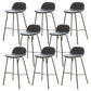 Modern Style Low Back Faux Leather Bar Stool with Metal Legs
