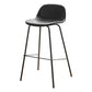 Modern Style Low Back Faux Leather Bar Stool with Metal Legs